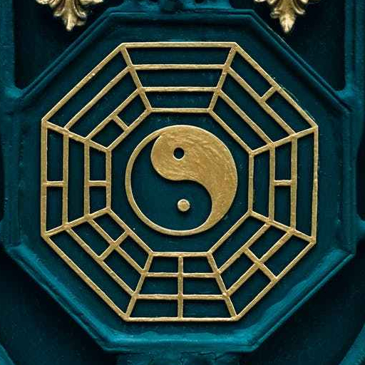 blue and brown yin yang illustration